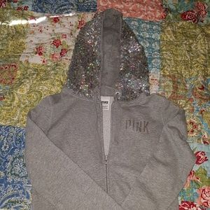 VS Pink Sequin Grey Hoodie